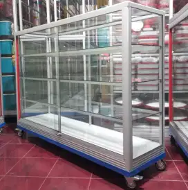 Etalase 1,5Mx1M Pakai Siku Besi + RODA BESAR Buat Warung