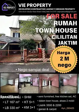 NEGO SAMPAI DEAL TOWNHOUSE CILILITAN JAKTIM