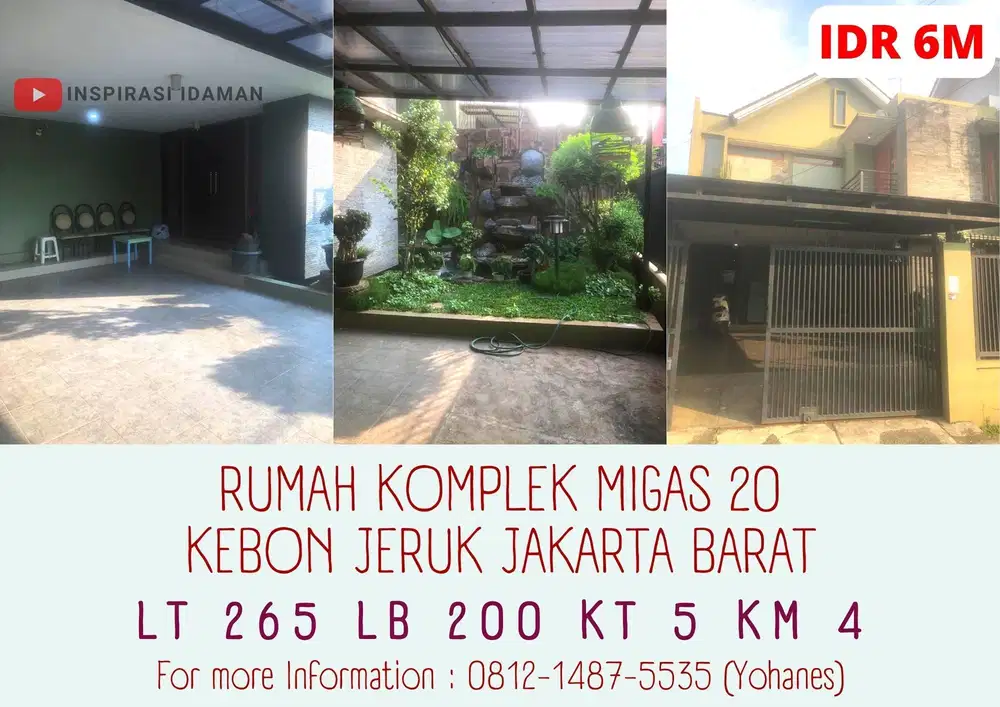 Rumah LT 265 Komplek Migas 20 Kebon Jeruk