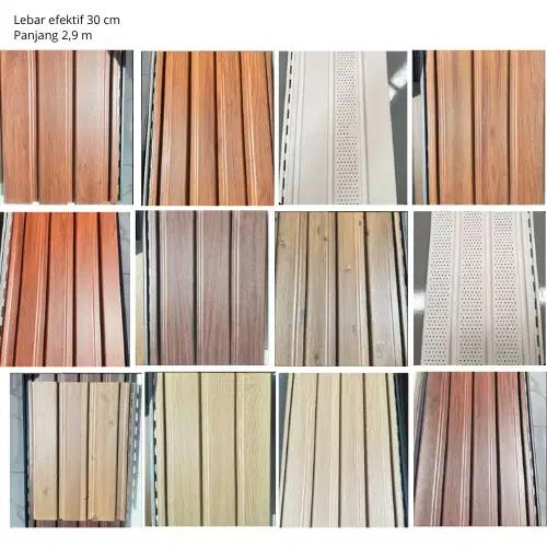 Wall Panel WOOD Dekorasi Dinding WPC PVC Desain Modern 2.9Meter 30 cm