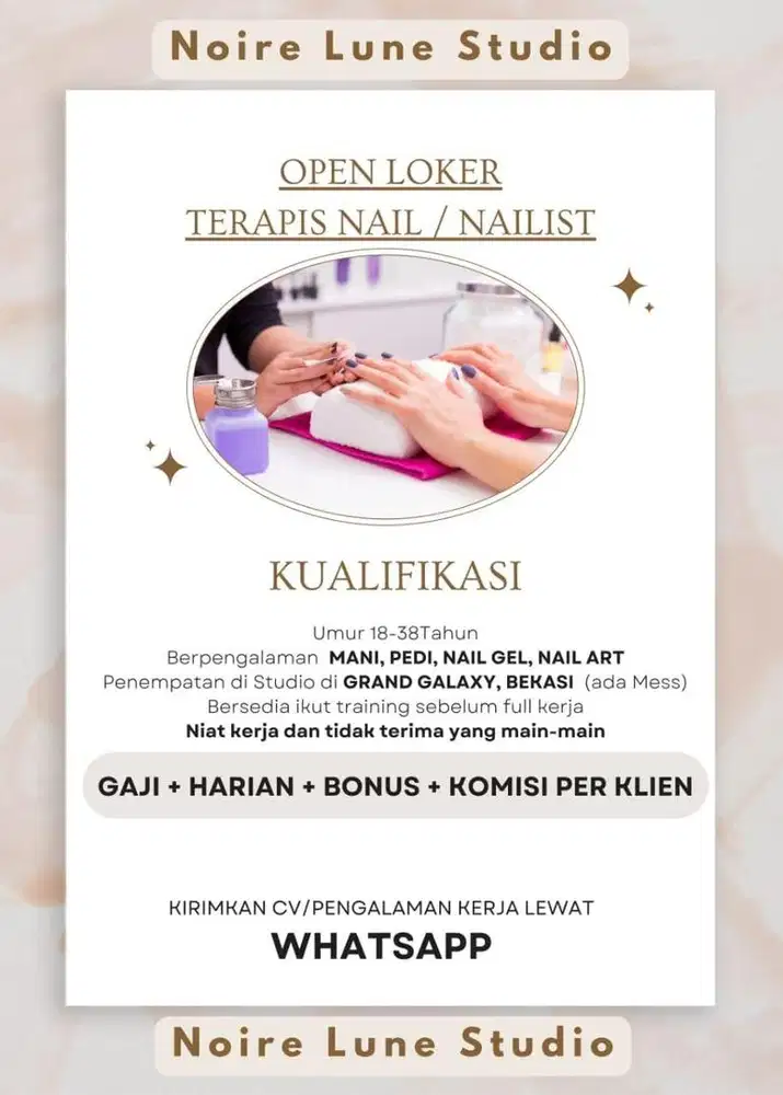 Lowongan Kerja Terapis Nail / Nailist Loker Bekasi