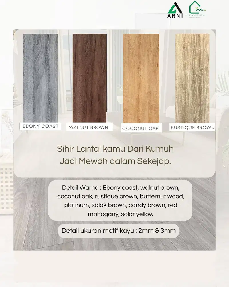 Vinyl motif kayu dan stone termurah kualitas baik