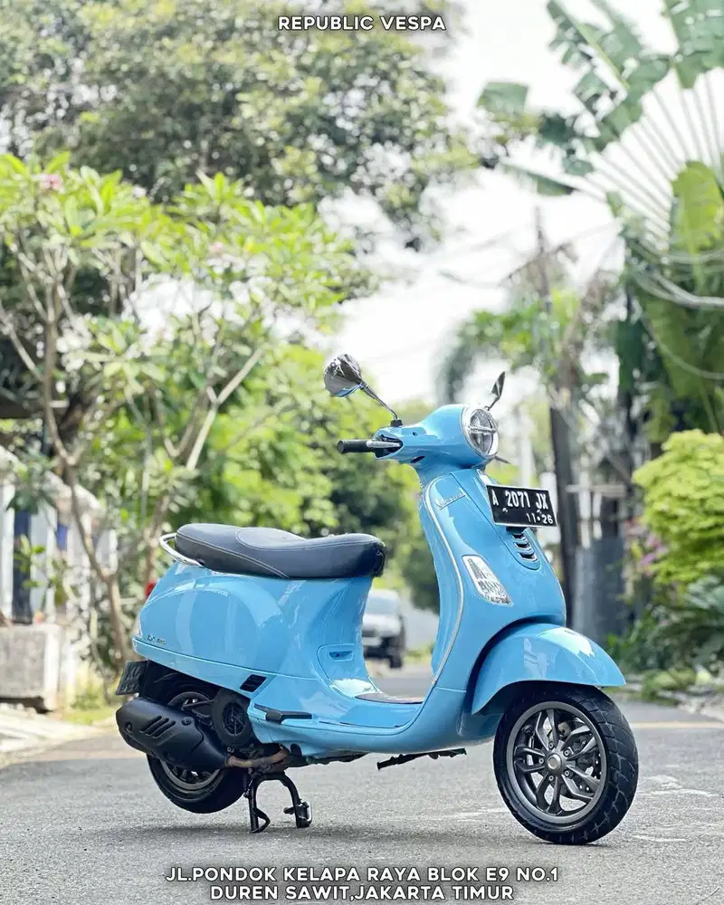PIAGGIO VESPA LX125 IGET LED TH 2021 Warna Blue Capri Perfect Conditio