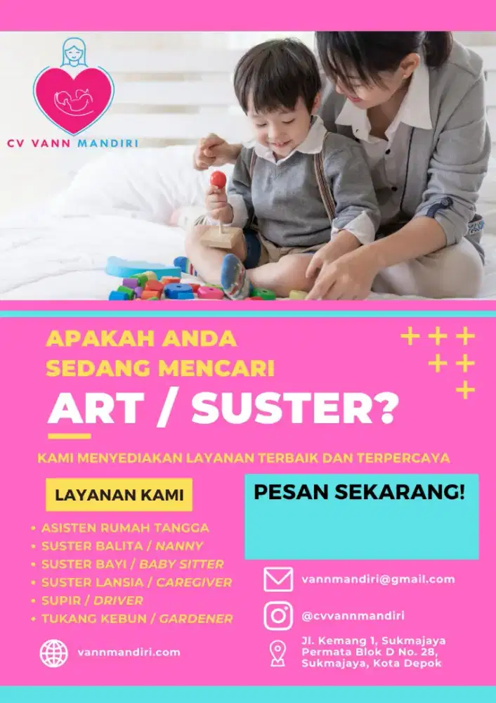 Jasa ART Suster Balita Suster Bayi