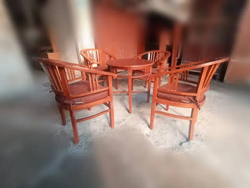 4 kursi lenong jati +meja