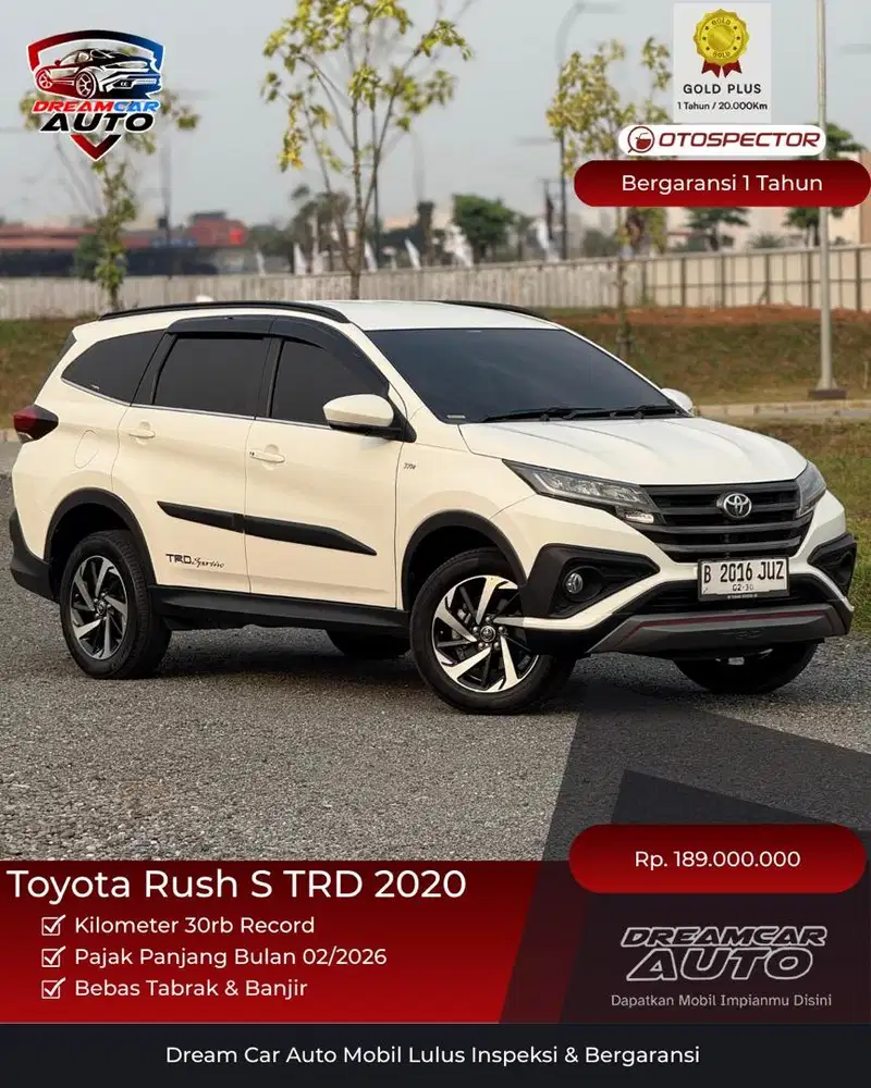 [ TGNPERTAMA KM30RB ] Toyota Rush S TRD 2020 putih sekelas GR SPORT