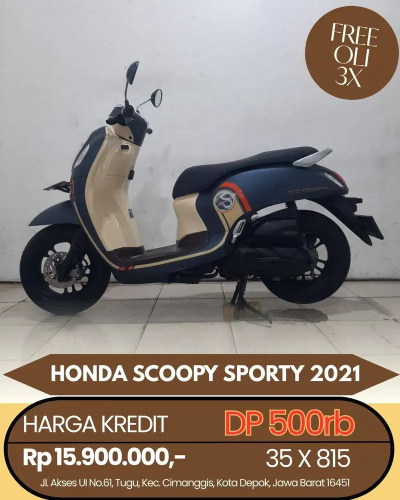 HONDA NEW SCOOPY SPORTY 2021 CASH/KREDIT DP MULAI 500RB AJA
