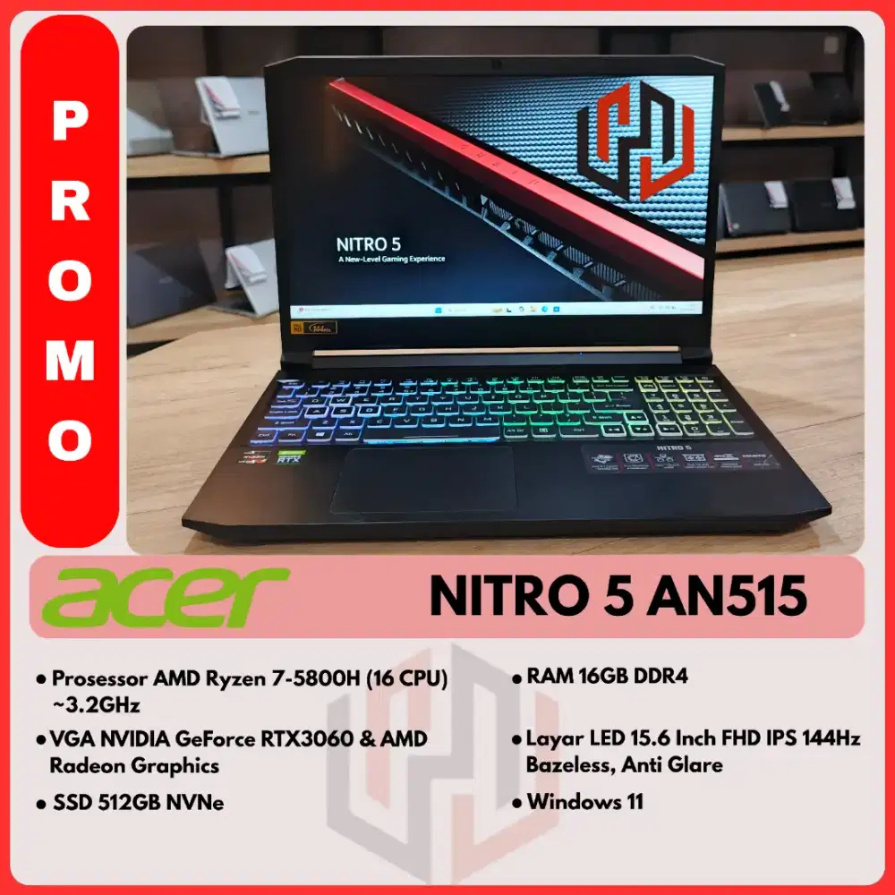 ACER NITRO AN515 AMD Ryzen 7 NVIDIA RTX3060 6GB