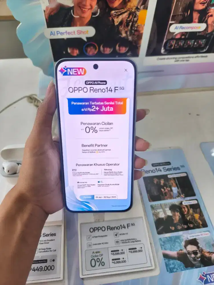 Cicilan handphone Oppo Reno 14F 5G pakai Akulaku