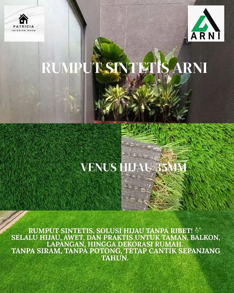 Rumput sintetis elegant | Rumut sintetis summer, venus | lebar 2m