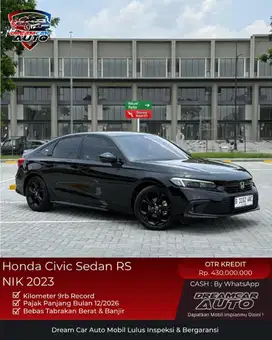 [Km 9rb] Honda Civic RS Sedan NIK 2023 1.5 Turbo 2022/2024 hitam