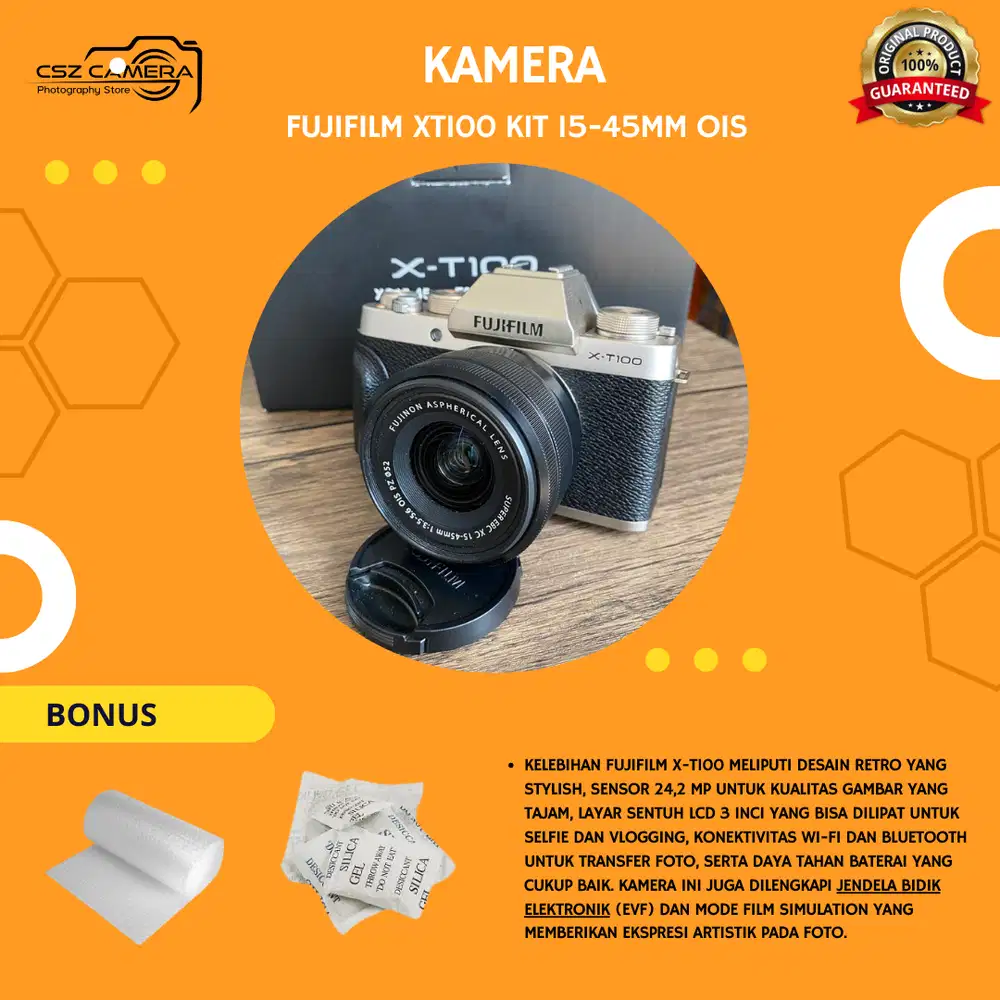 Fujifilm XT100 Kit 16-50mm OIS Likenew Bergaransi