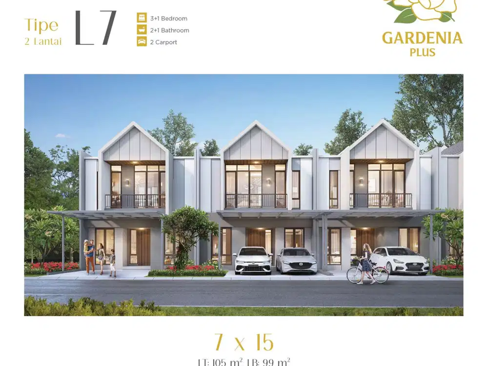 JUAL Rumah Baru Paramount Petals Ukuran 7x15+ hoek Bisa KPR Cash Tahap
