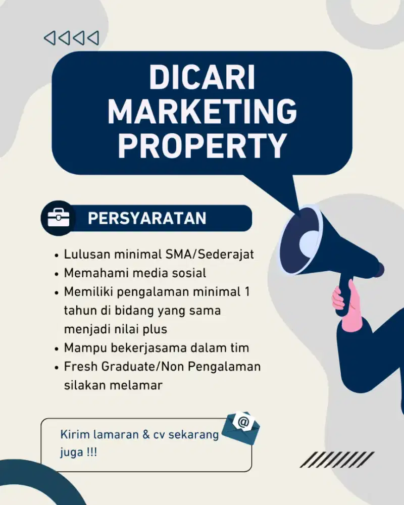 Lowongan Kerja Sebagai Marketing Inhouse Property