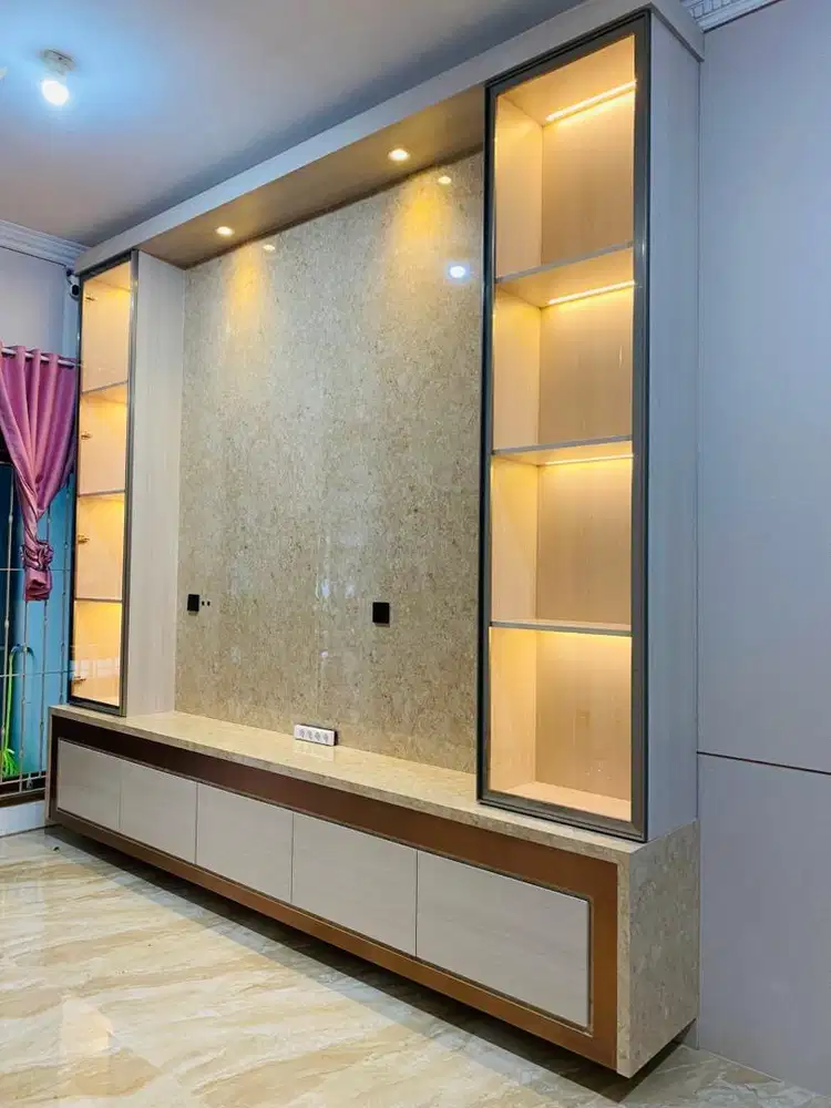 interior design kitchen set kamar set wardrobe lemari backdrop tv