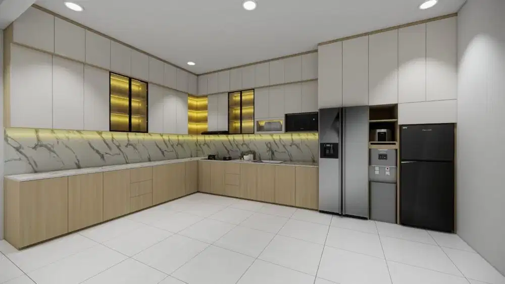 interior design kitchen set kamar set wardrobe lemari backdrop tv