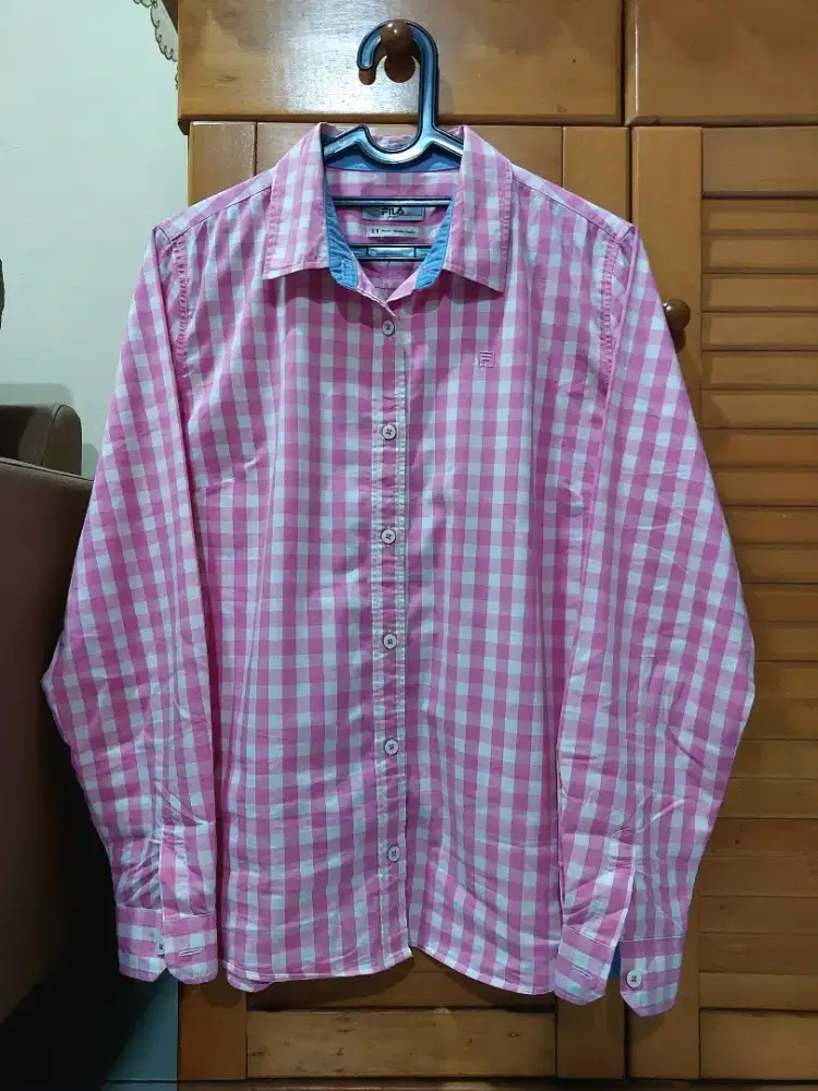 Kemeja pink FILA, LD 110 Panjang 69