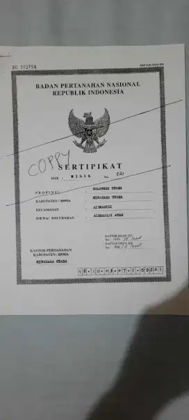 Di jual tanah Air madidih atas