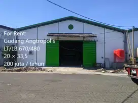 DISEWAKAN GUDANG MARGOMULYO ANGTROPOLIS KECIL DIBAWAH 1000 M2 SURABAYA