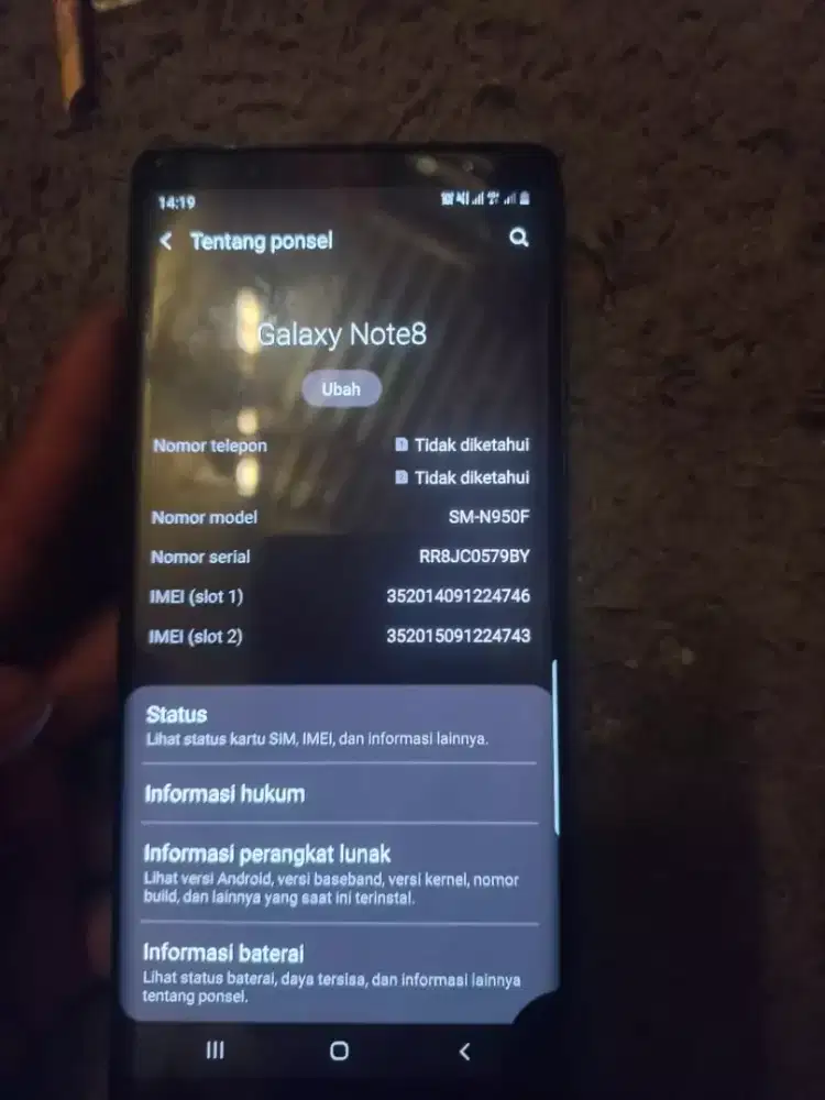 Samsung not 8 kelengkapa  hp aja layar oke masih