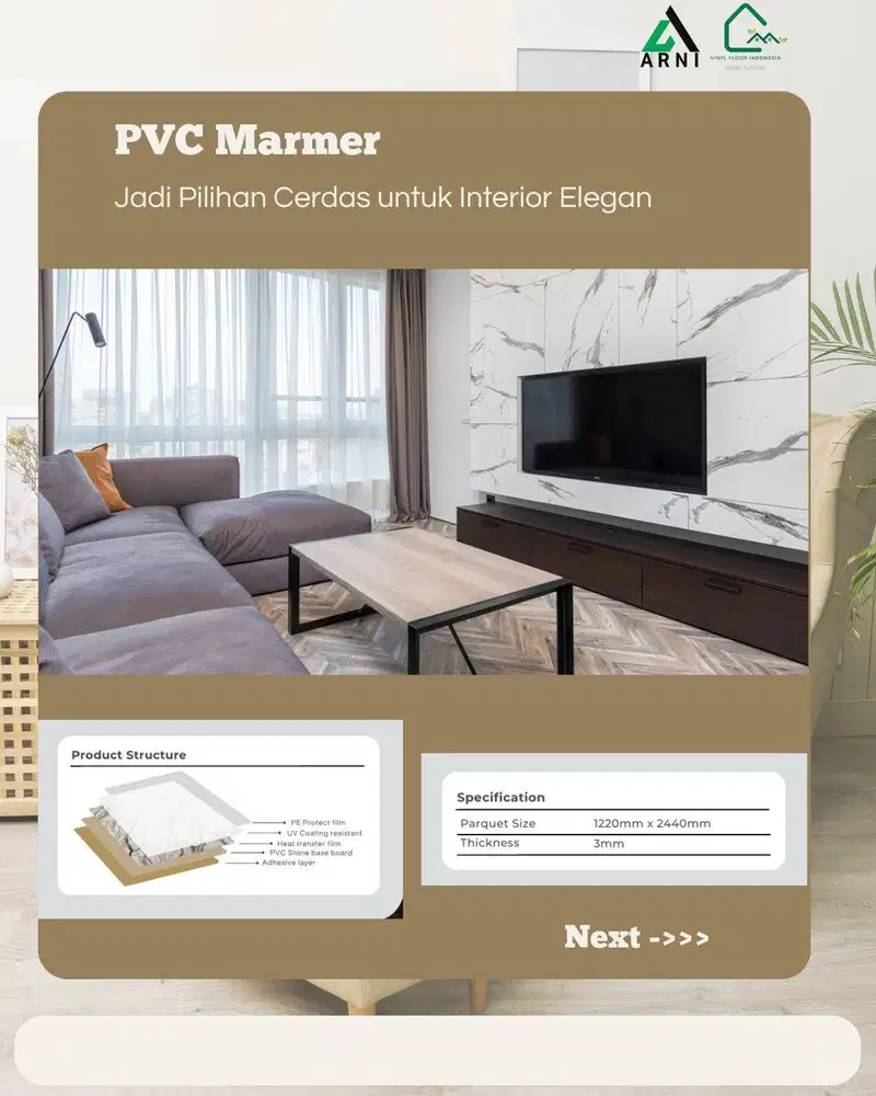 PVC Marmer solusi dinding aesthetic tapi tetap murah