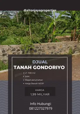 Djual Tanah Gondoriyo Ngaliyan 1130m² Mepet Perumahan Dekat BSB City