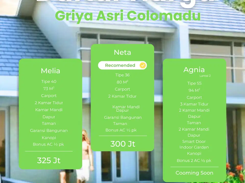 Griya Asri Colomadu, 300 Juta pas rumah adem deket Bandara Solo!