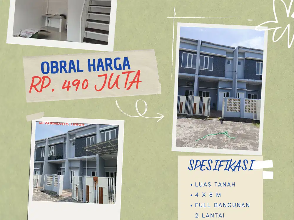 Rumah 2 Lantai Harga 1 Lantai Termurah Gunung Anyar