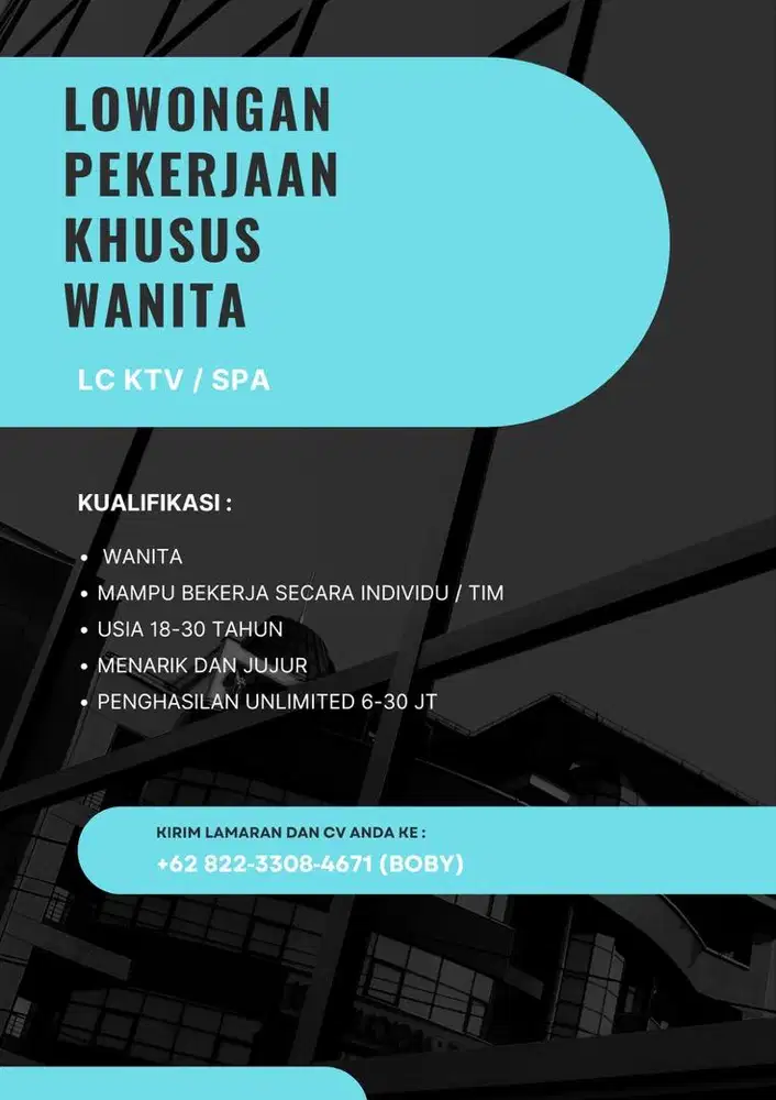 Lowongan khusus wanita Usia 18-30 tahun