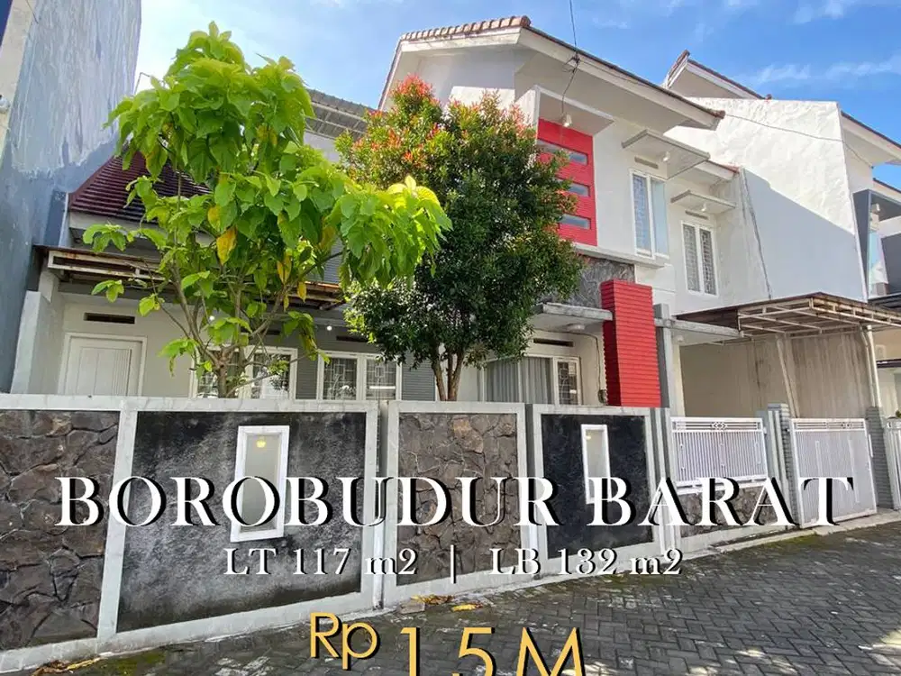 RUMAH LEBAR POL SUPER TERAWAT AREA SUHAT DI JALAN BOROBUDUR MALANG