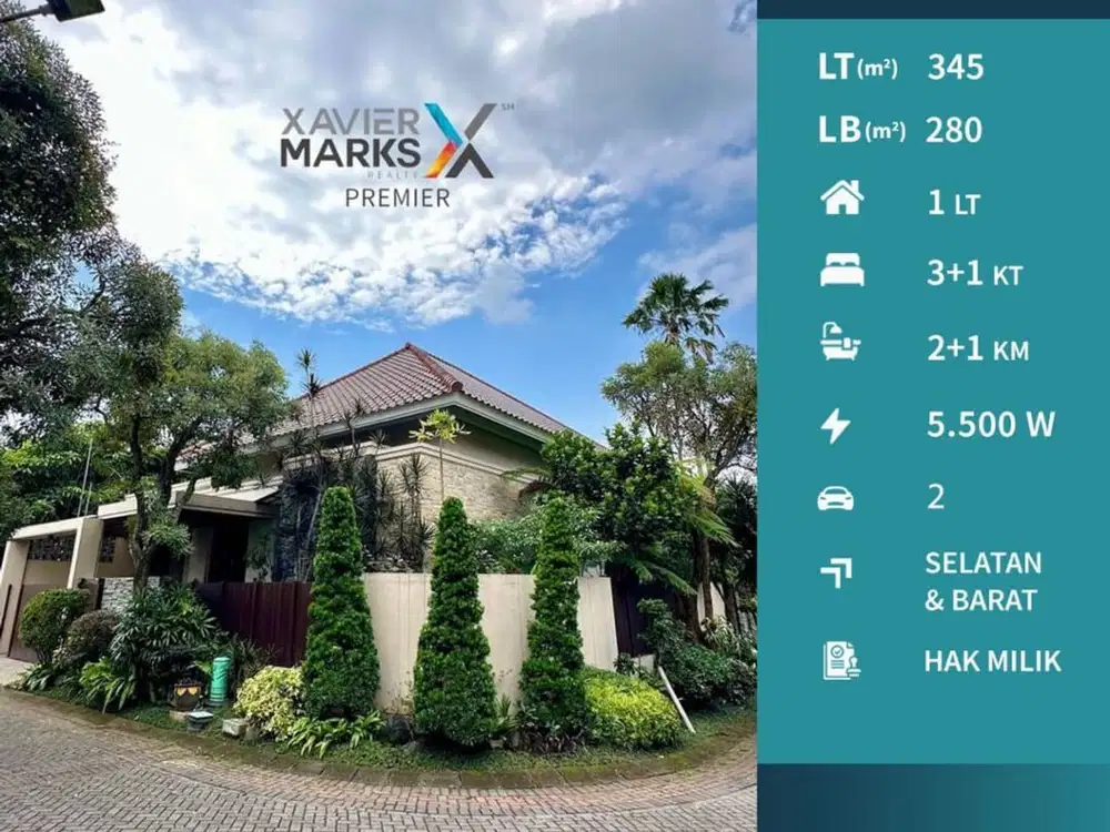 Dijual Rumah Hook Mewah Full Furnish di Villa Puncak Tidar Malang