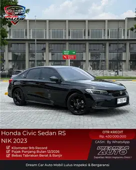 [ KM9RB ] Honda Civic Sedan RS 1.5 NIK 2023 Hitam Non Hatchback