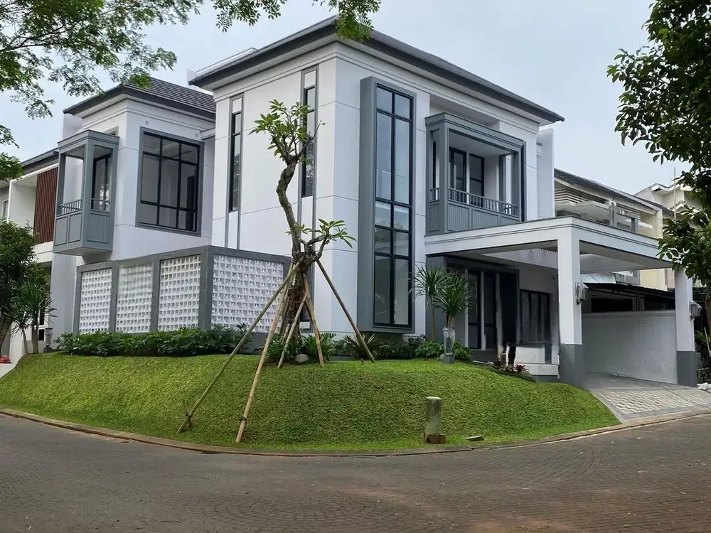 Rumah Mewah American Modern Hoek Cantik di Delatinos BSD