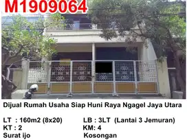 Dijual Rumah Usaha Raya Ngagel Jaya Utara dkt Dharmahusada Kertajaya