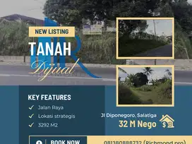 Jual Tanah 3292m2 Lokasi strategis + komersil di Diponegoro Sidorejo !