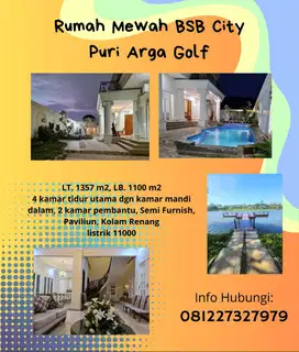 DJUAL Rumah Mewah Puri Arga Golf 2LT Semi Furnish Dgn Swimming POOL