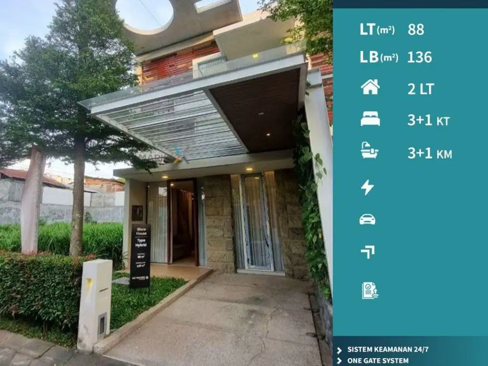 Dijual Rumah Modern Dekat Pusat Kota di Sulfat Malang