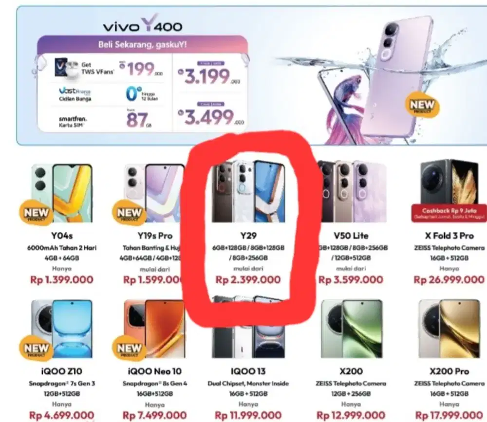 Vivo y29 baru beli kemarin