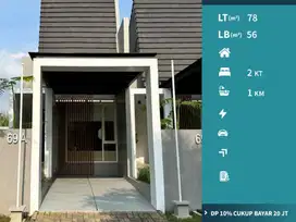 Rumah Modern dengan Inner Courtyard di Araya Blimbing Malang