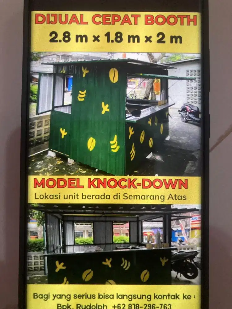 dijual booth kontainer bisnis makanan minuman kekinian