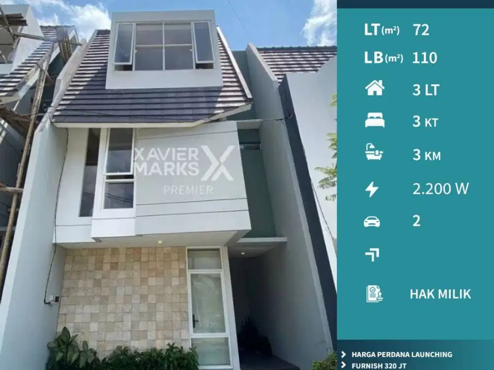 Dijual Rumah Baru Gress Dekat Balai Kota di Tumenggung Suryo Malang