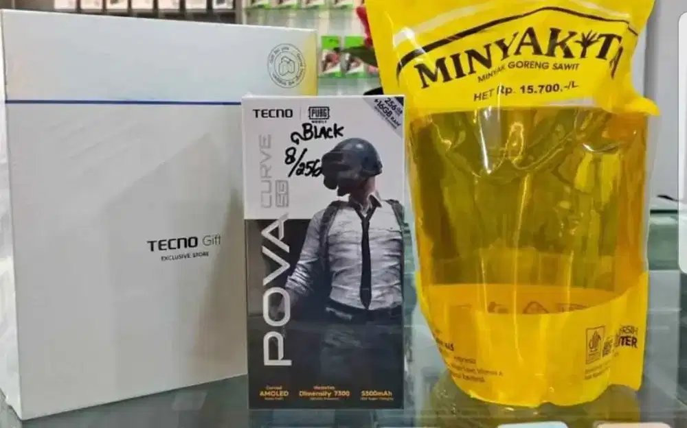 Tecno pova curved 5G free gift dan minyak makan stok terbatas