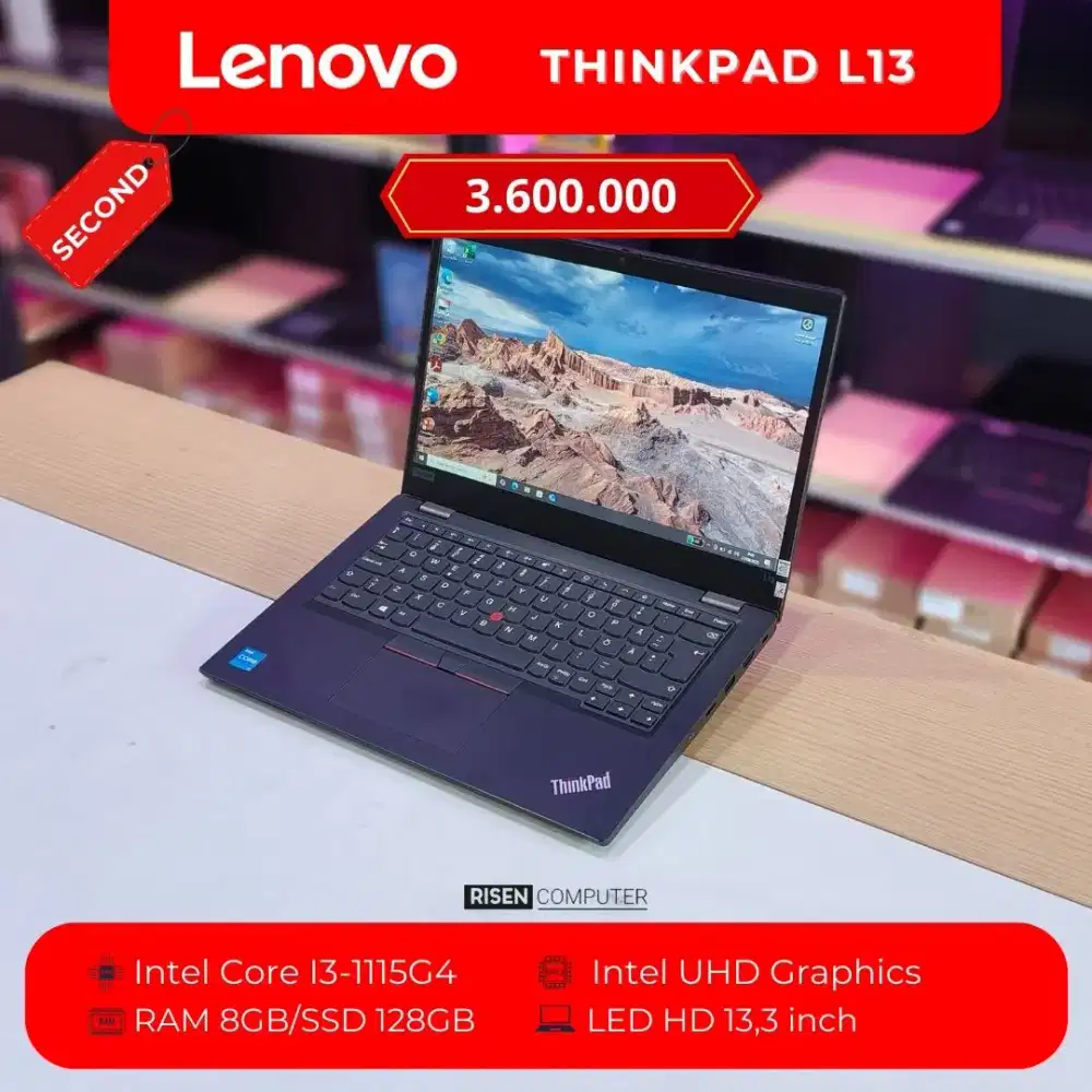 LENOVO TINKPAD L13 Intel Core I3-1115G4 RAM 8GB SSD 128GB HD 13.3inch