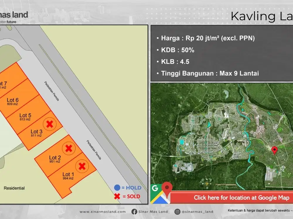 Tanah Komersial siap bangun lokasi strategis rawa buntu raya BSD