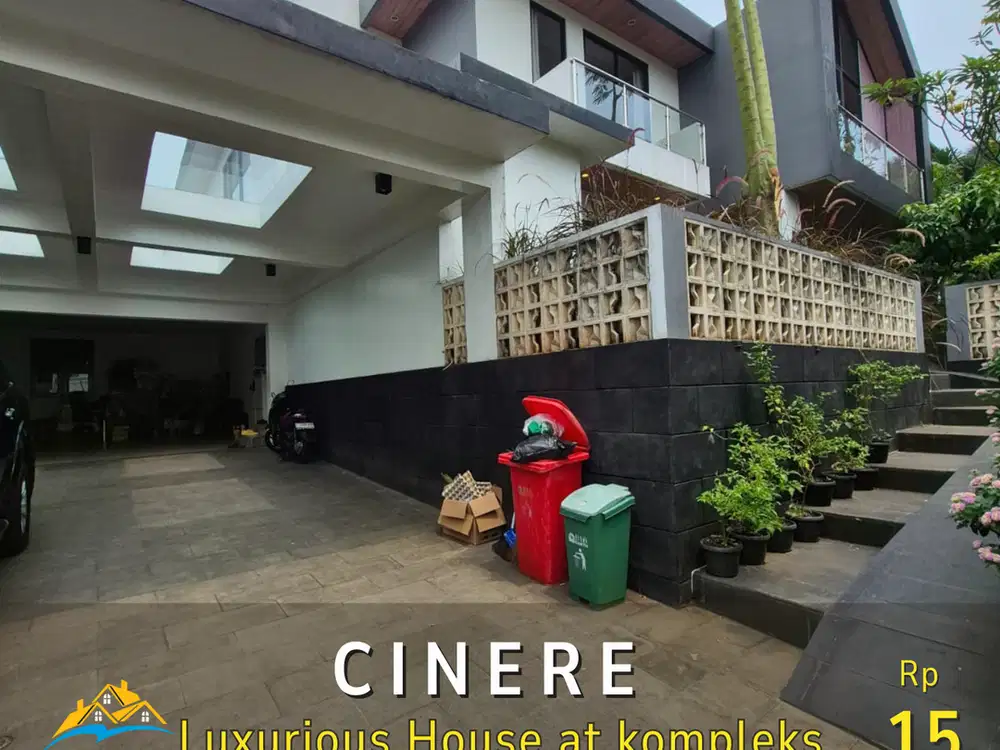 RUMAH MEWAH DALAM KOMPLEK ELITE HALAMAN BELAKANG LUAS  DI CINERE