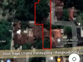 Jual Tanah bonus rumah lebar 13 meter pinggir jalan Pandeglang Banten