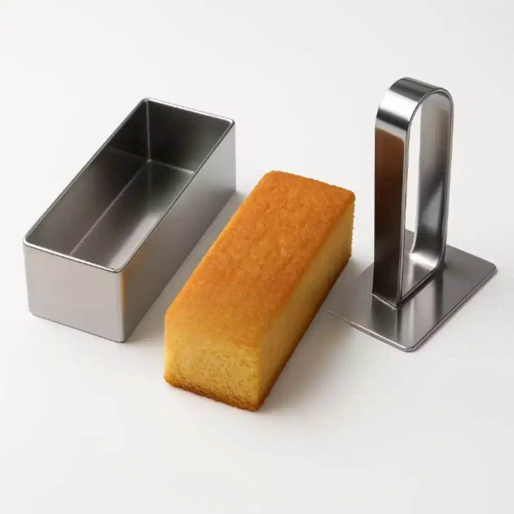 1set Cetakan kue persegi panjang bahan stainless steel