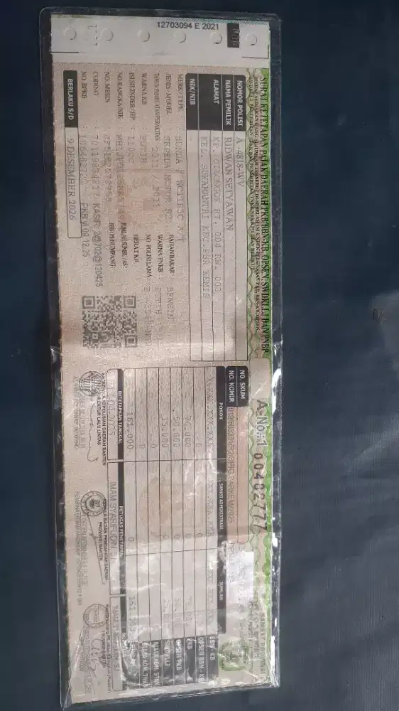 Di jual Pa adanya