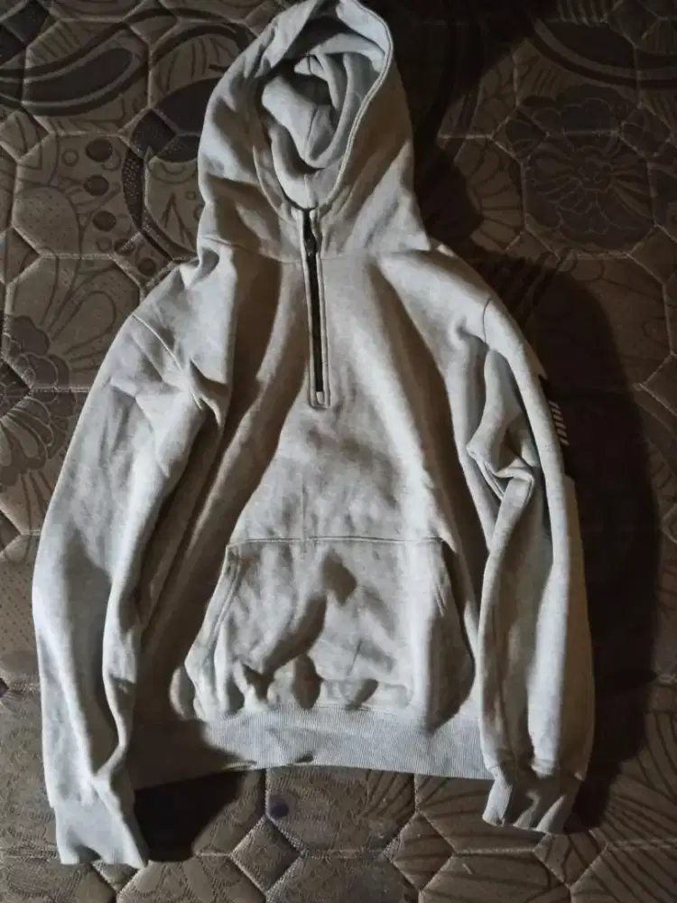 Hoodie Polos Abu-Abu Casual Tebal (Unisex)