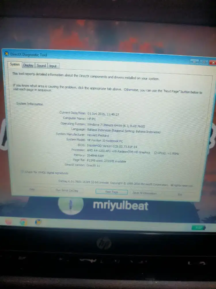 Jual mawon nootbook minus pemakaian tok cek sepuasnya